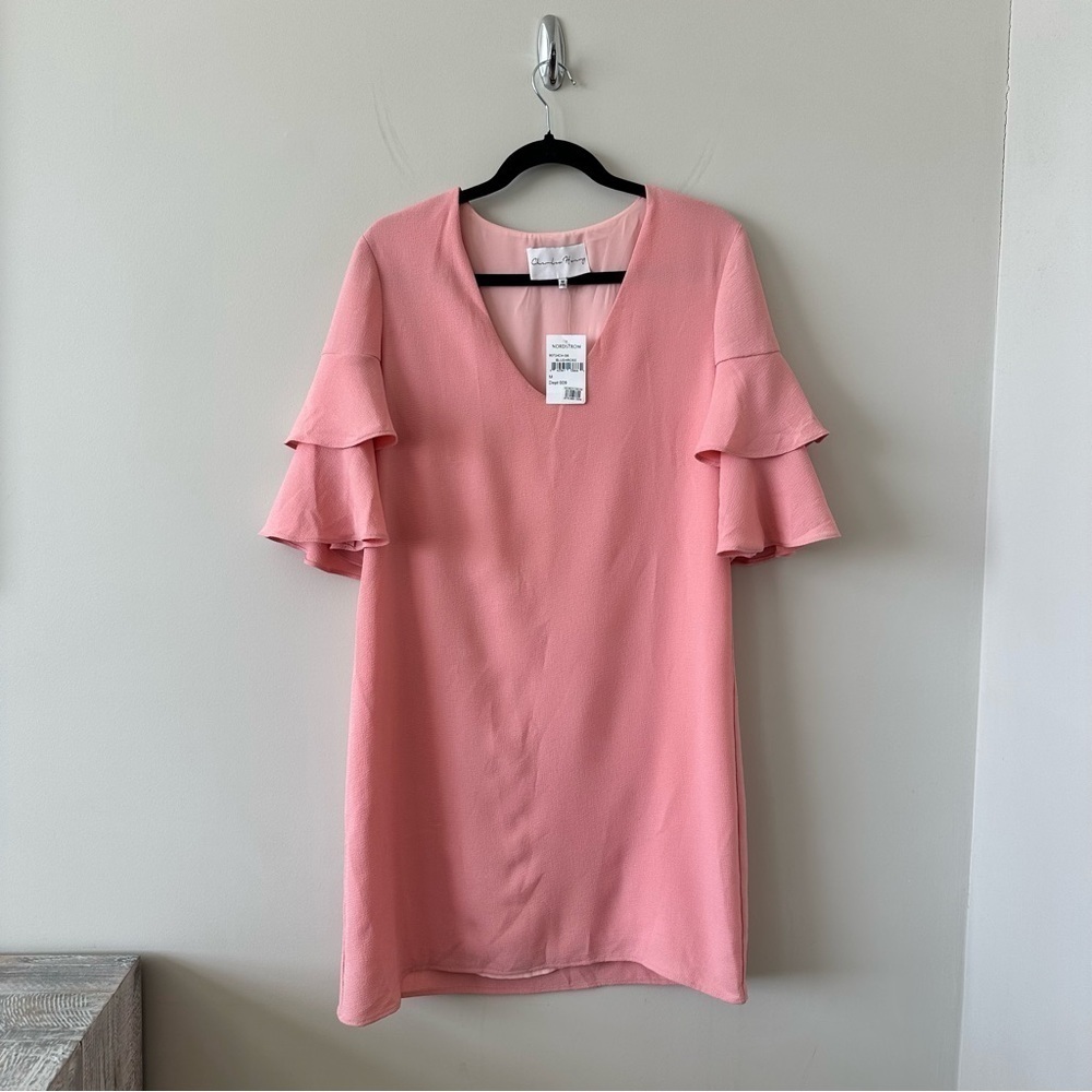 NWT-Charles Henry Shift Bell Sleeve Short Dress (Size:Medium)